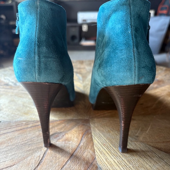 Suede Balenciaga Teal Ankle Boots - Picture 3 of 7